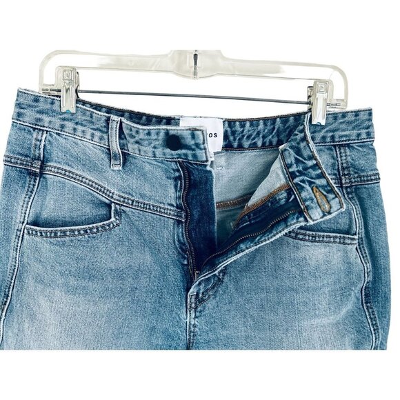 COLOVOS Jeans Size 28 Med Wash Leather Patch - Picture 3 of 10